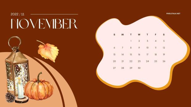 Cute November 2022 Calendar Background.