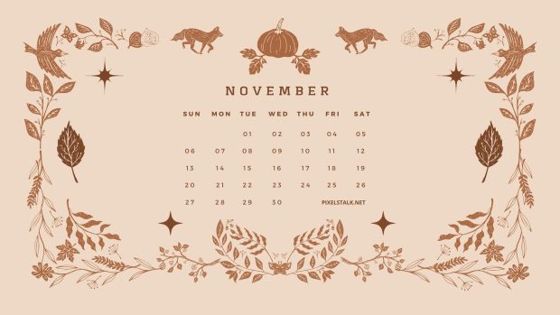 Cute November 2022 Calendar Background.