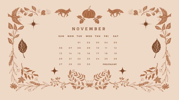 Cute November 2022 Calendar Background.