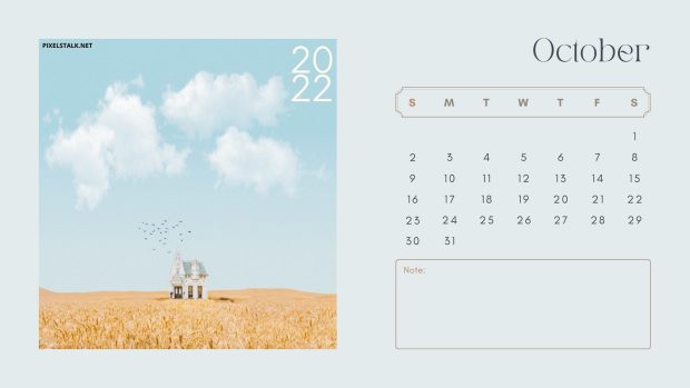Cute October 2022 Calendar Background.