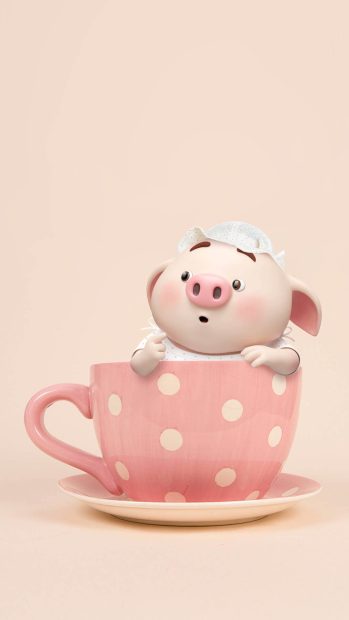 Cute Pig Wallpaper for iPhone.