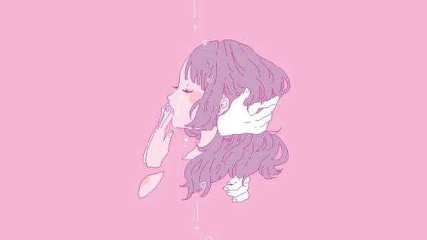 Cute Pink Aesthetic Wallpaper Free Download Sad Girl.