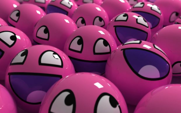 Cute Pink Wallpaper HD Funny Face Toys.