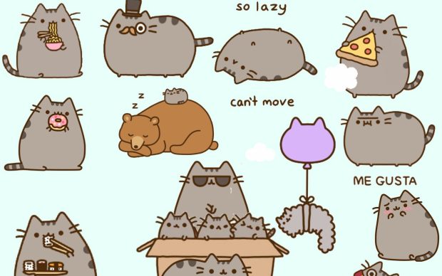 Cute Pusheen Desktop Background.