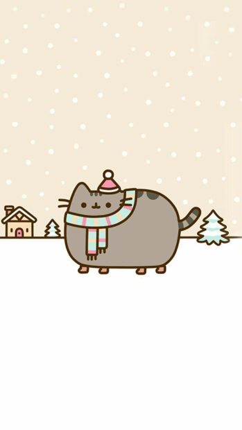 Cute Pusheen Wallpaper for iPhone.