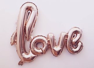 Cute Rose Gold Wallpaper Love Balloon.