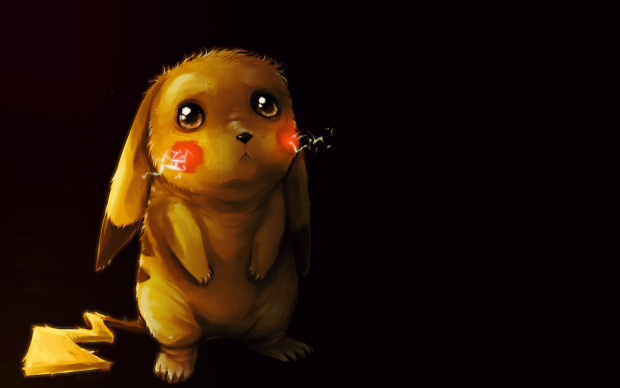 Cute Sad Wallpaper Pikachu.
