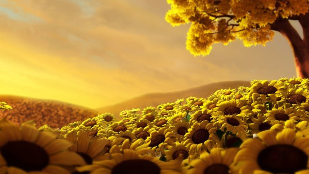 Cute Sunflower Background.