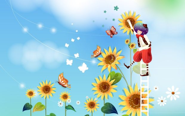 Cute Sunflower Wallpaper for Windows.