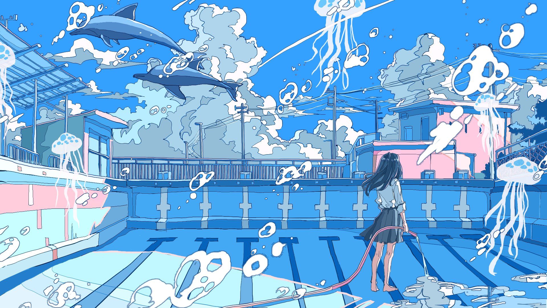 Cool Anime Blue aesthetic dark blue anime HD phone wallpaper  Pxfuel