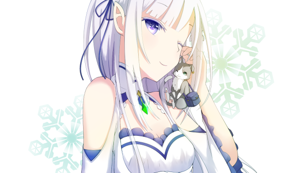 Cute White Backgrounds Anime Girl ReZero.