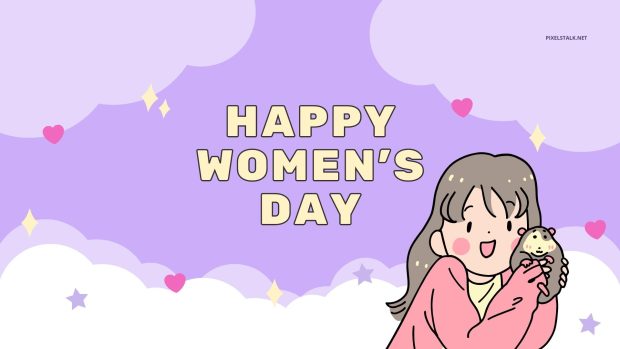Cute Womens Day Wallpaper Image.