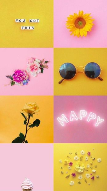 Cute Yellow Aesthetic Background.