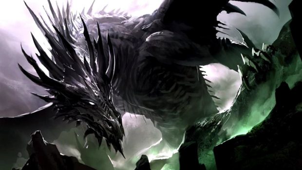 Dark Black Dragon Wallpaper HD.