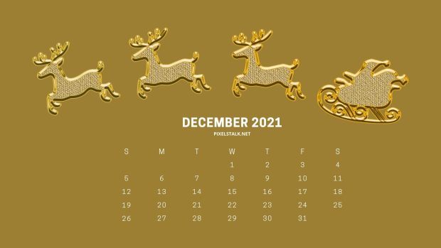 December 2021 Calendar for Desktop Background.