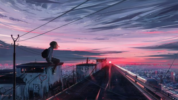 Desktop Background Aesthetic Anime Girl HD.