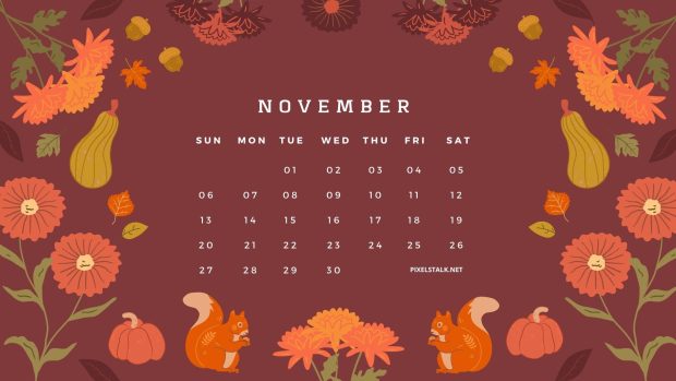 Desktop November 2022 Calendar Background HD.