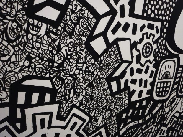 Doodle Art Black And White HD Wallpaper.