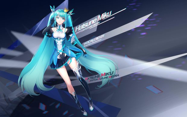 Download Free Cute Hatsune Miku Background.