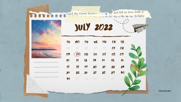 Download Free July 2022 Calendar Wallpaper HD.