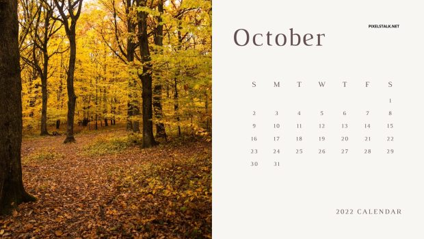 Download Free October 2022 Calendar Wallpaper HD.