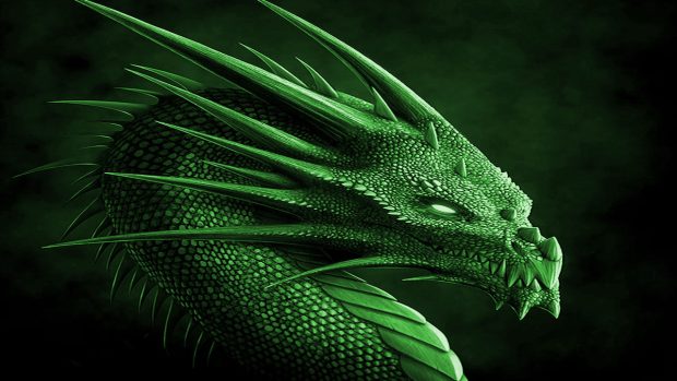 Dragon Neon Green Wallpaper HD.