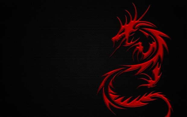 Dragon Red And Black Background HD.