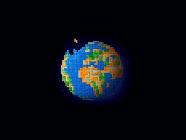 Earth 8 Bit Background.
