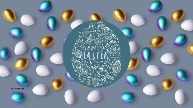 Easter Desktop Wallpaper 3D Easter Eggs.