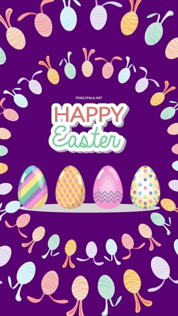Easter Eggs Wallpaper Purple.