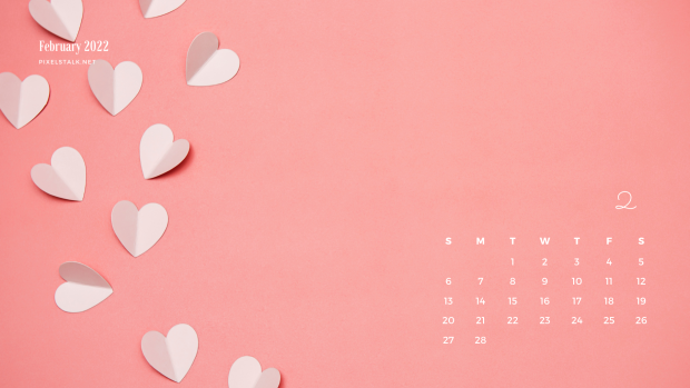 February 2022 Calendar Desktop Wallpaper.