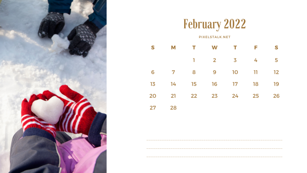 February 2022 Calendar Wallpaper.