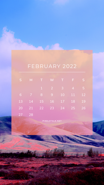 February 2022 Calendar iPhone Backgrounds.
