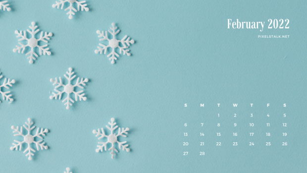 February 2022 Winter Calendar Wallpaper.
