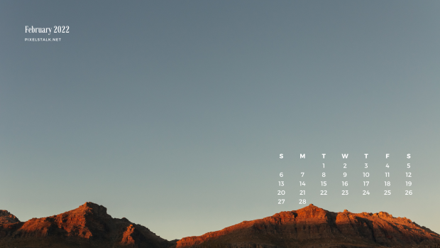 February 2022 aesthetic calendar wallpaper for desktop (3).
