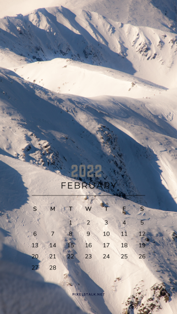 February 2022 calendar for Mobile background.
