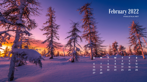 February 2022 winter calendar wallpaper 5.