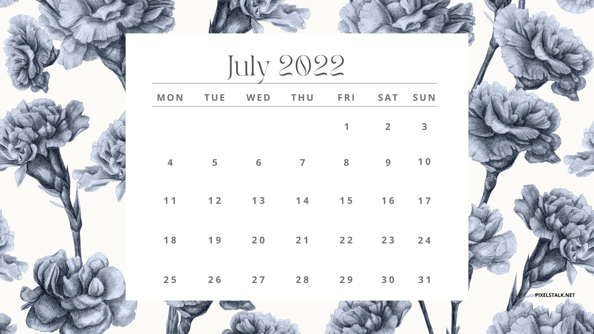 Free July 2022 Calendar Wallpapers  Desktop  Mobile