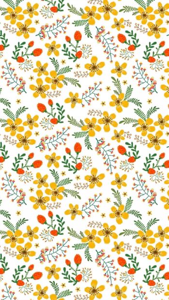 Flower Aesthetic Pattern Wallpaper Minimalist.