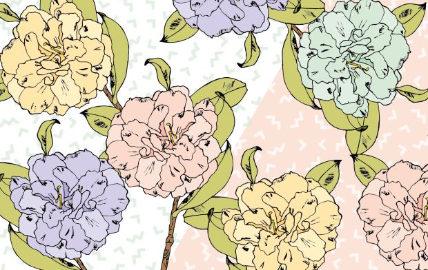 Flower Cute Pastel Backgrounds.