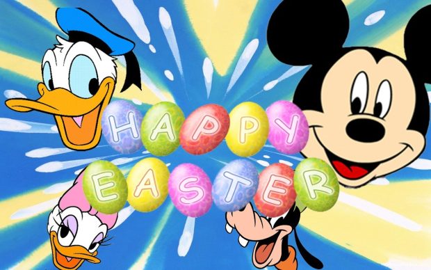 Free Mickey Mouse Easter Desktop Wallpaper.