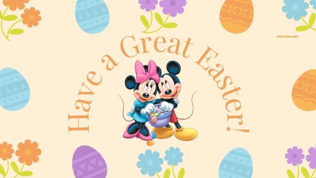 Free Mickey Mouse Easter Wallpaper HD 1080p.