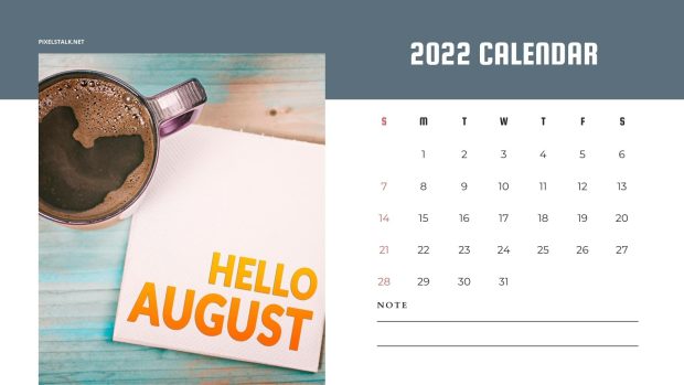 Free download August 2022 Calendar Wallpaper HD.