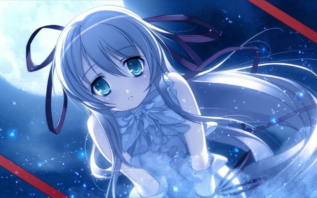 Free download Cute Anime Girl Wallpaper Blue.