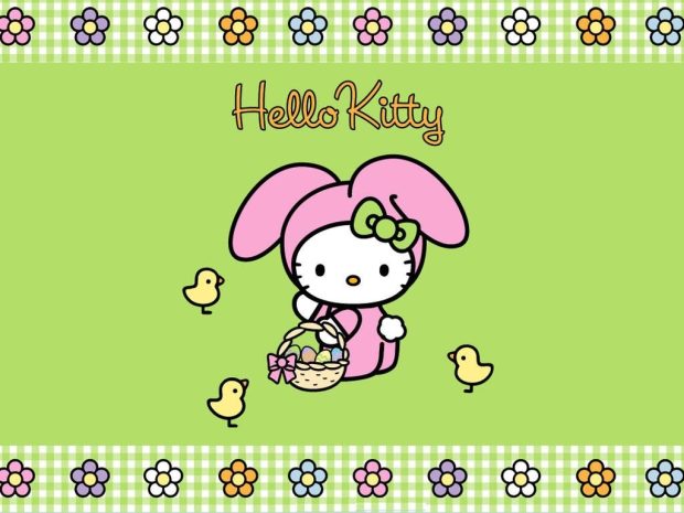 Free download Hello Kitty Easter Bunny Image.