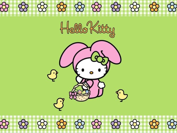 Free download Hello Kitty Easter Bunny Image.