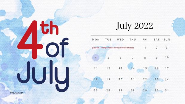 Free download July 2022 Calendar Background HD.