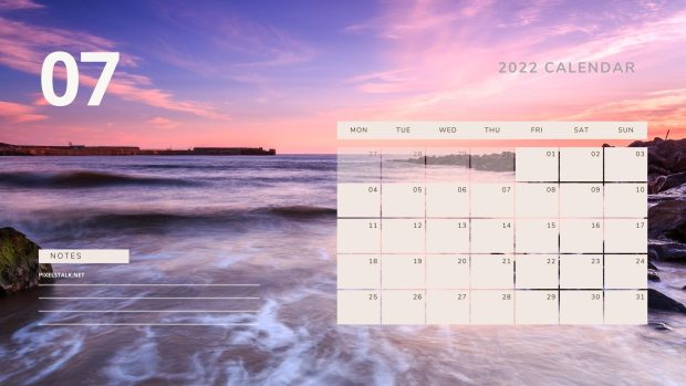 Free download July 2022 Calendar Image.