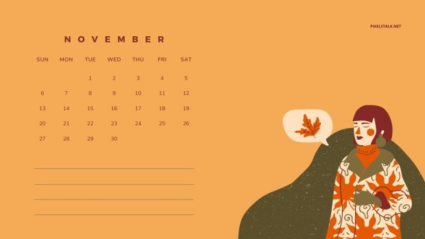 Free download November 2022 Calendar Background.