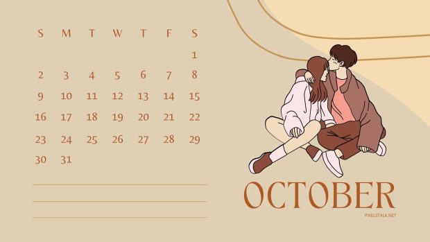 Free download October 2022 Calendar Background HD.